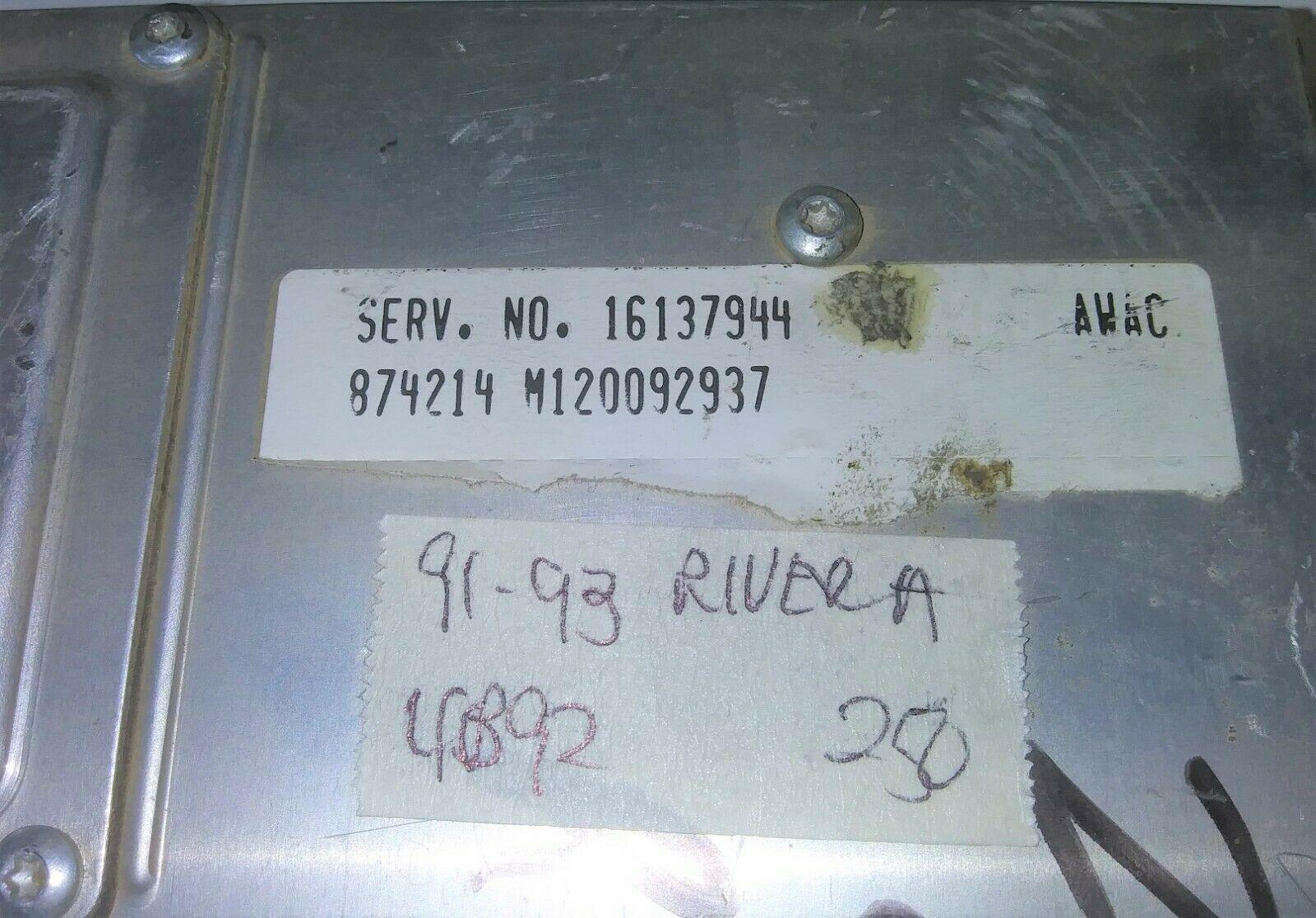 1991-1993 Buick Riviera bcm body control module 16137944.