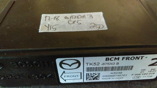 2017-2018 Mazda3 CX5 bcm body control module TK52-675X0 B - Swan Auto