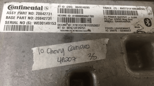 20842731 Chevrolet Camaro 2010 Communication Control Module - Swan Auto