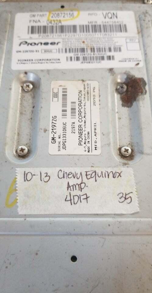 20872156 Chevy Equinox 2010-2013 Amplifier power amp - Swan Auto