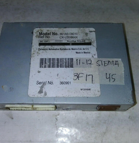 2011-2012 Toyota Sienna multimedia control module 861A0-08010.