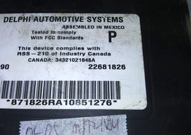 22681826 bcm body control module 2001-2005 Chevy Malibu